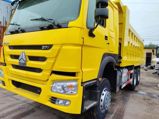 Handgestuurd type Sinotruk HOWO Dumper Truck 10 Wheeler Geel Kleur Tipping Truck