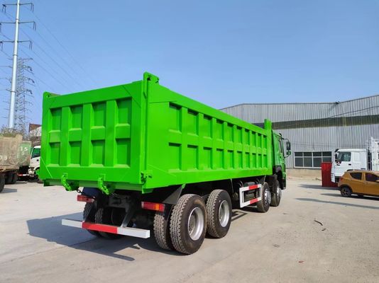 Voorste Lifting Stylus 6-8L Motorcapaciteit Groene Kleur Tipping Trucks tweedehands HOWO 8*4 Dump Truck
