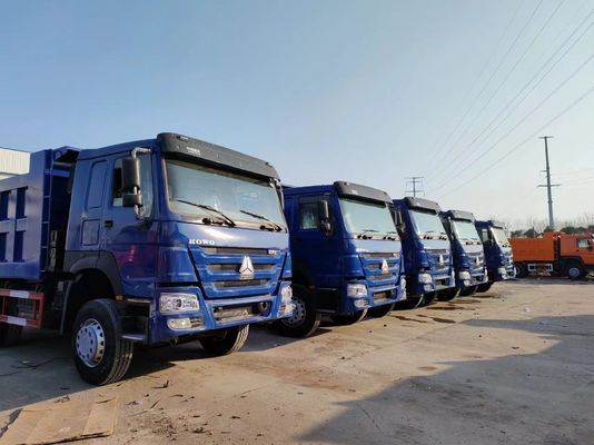 Handgeschakelde transmissie type 6×4 aandrijving Wiel Sinotruck HOWO Blauwe dumptruck 10 banden
