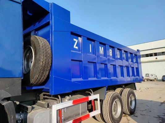 Handgeschakelde transmissie type 6×4 aandrijving Wiel Sinotruck HOWO Blauwe dumptruck 10 banden