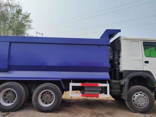 Sinotruck HOWO 6*4 Dump Truck Tweedehands Truck 10 banden Wit en blauw U-type voor ladingen