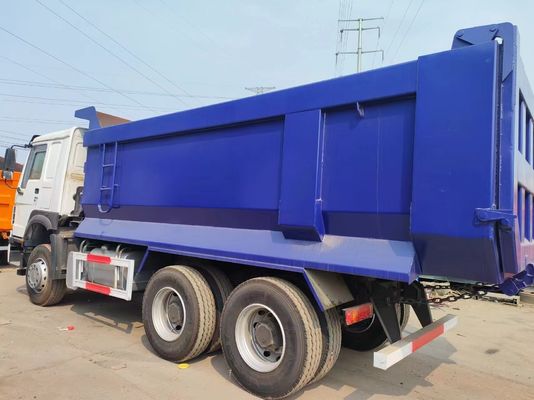 Sinotruck HOWO 6*4 Dump Truck Tweedehands Truck 10 banden Wit en blauw U-type voor ladingen