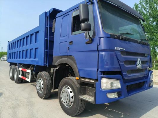 Blauw Gebruikte Sinotruk HOWO 8*4 Dump Truck met 6-8L motorcapaciteit en rechtshandige aandrijving