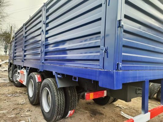 Sinotruck HOWO Blauw 8*4 Box Truck 10 banden Tweedehands Truck met 6×4 aandrijflijn