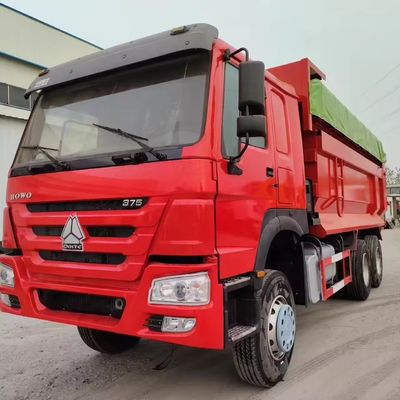 6-8L motorvermogen HOWO Dump Truck 12 banden Tipper Trucks 6X4 in rood