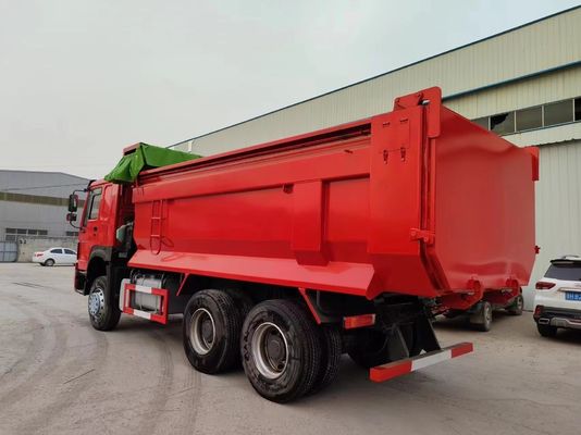 6-8L motorvermogen HOWO Dump Truck 12 banden Tipper Trucks 6X4 in rood